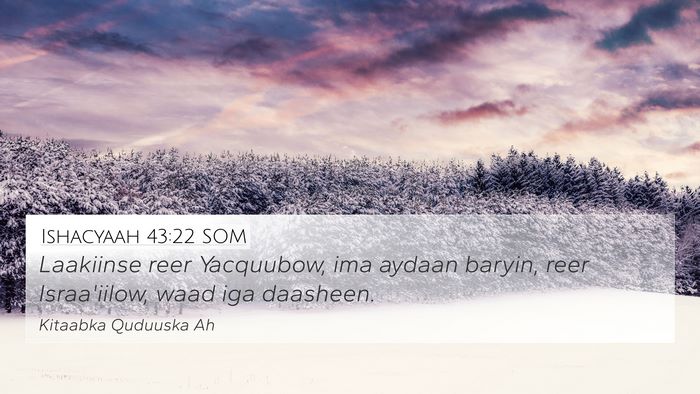 Ishacyaah 43:22 SOM Bible Verse Image