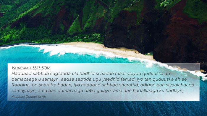 Ishacyaah 58:13 SOM Bible Verse Image