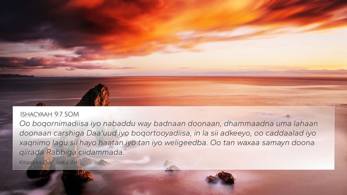 Ishacyaah 9:7 SOM Bible Verse Image