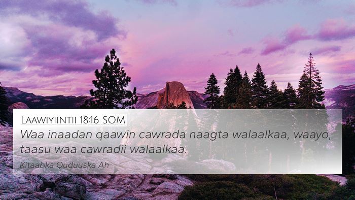 Laawiyiintii 18:16 SOM Bible Verse Image