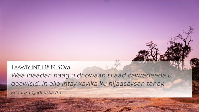 Laawiyiintii 18:19 SOM Bible Verse Image