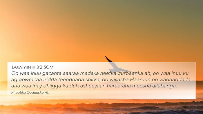 Laawiyiintii 3:2 SOM Bible Verse Image