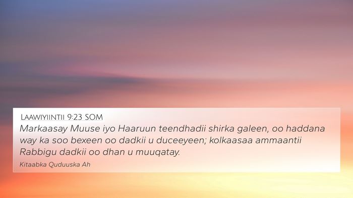 Laawiyiintii 9:23 SOM Bible Verse Image
