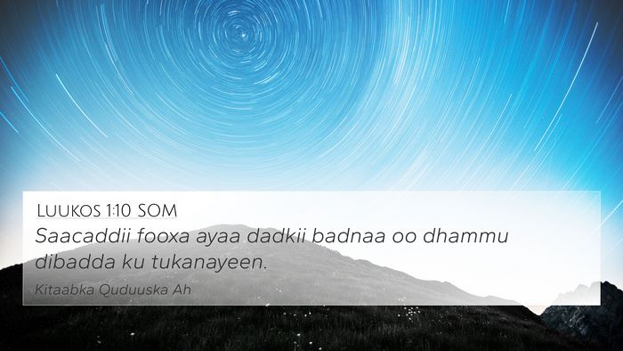 Luukos 1:10 SOM Bible Verse Image