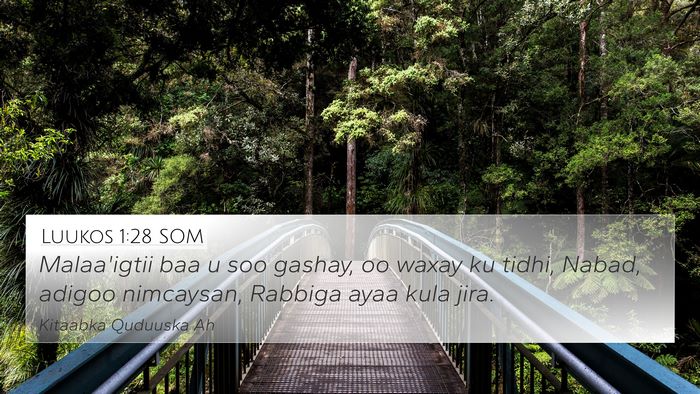 Luukos 1:28 SOM Bible Verse Image