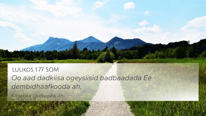 Luukos 1:77 SOM Bible Verse Image