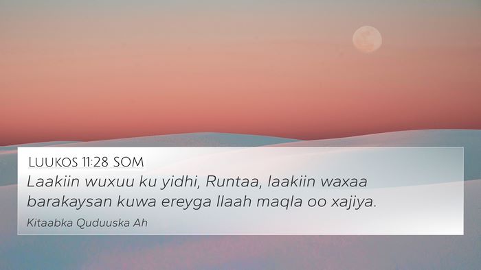 Luukos 11:28 SOM Bible Verse Image