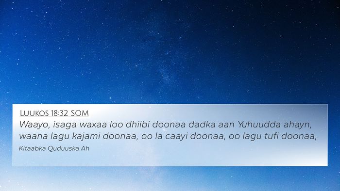 Luukos 18:32 SOM Bible Verse Image