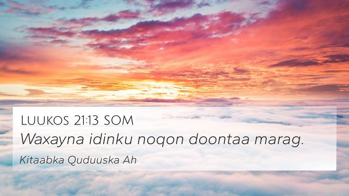 Luukos 21:13 SOM Bible Verse Image