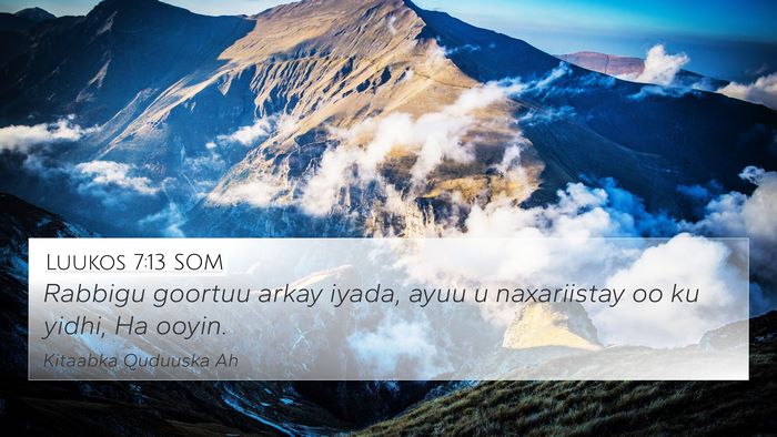 Luukos 7:13 SOM Bible Verse Image