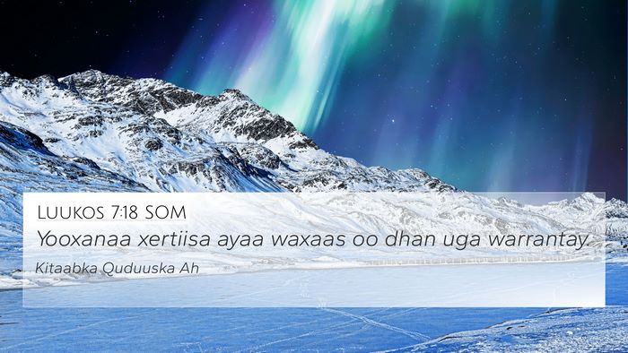 Luukos 7:18 SOM Bible Verse Image