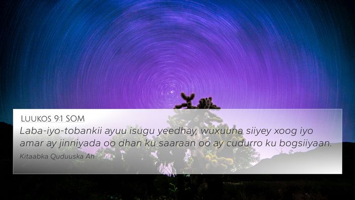 Luukos 9:1 SOM Bible Verse Image