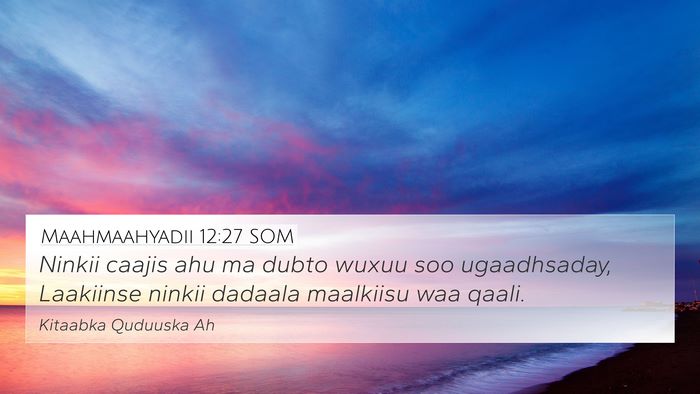 Maahmaahyadii 12:27 SOM Bible Verse Image