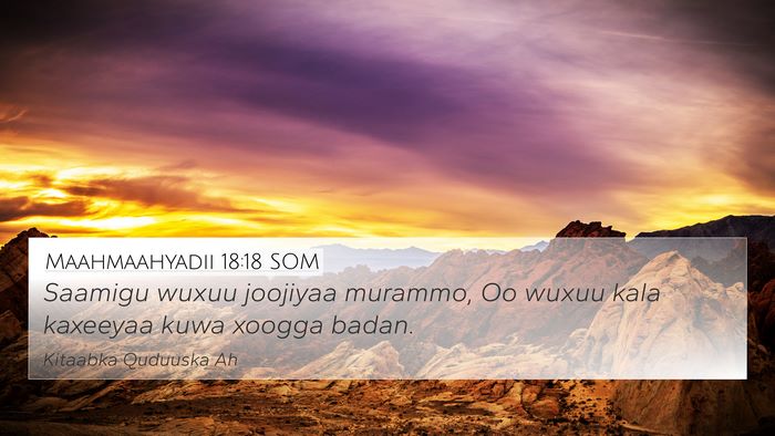 Maahmaahyadii 18:18 SOM Bible Verse Image