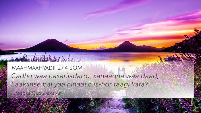 Maahmaahyadii 27:4 SOM Bible Verse Image