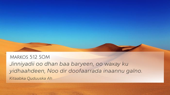 Markos 5:12 SOM Bible Verse Image