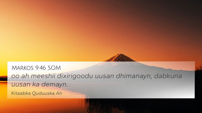 Markos 9:46 SOM 4K Wallpaper - oo ah meeshii dixirigoodu uusan dhimanayn, - 4K Wallpaper Bible Verse