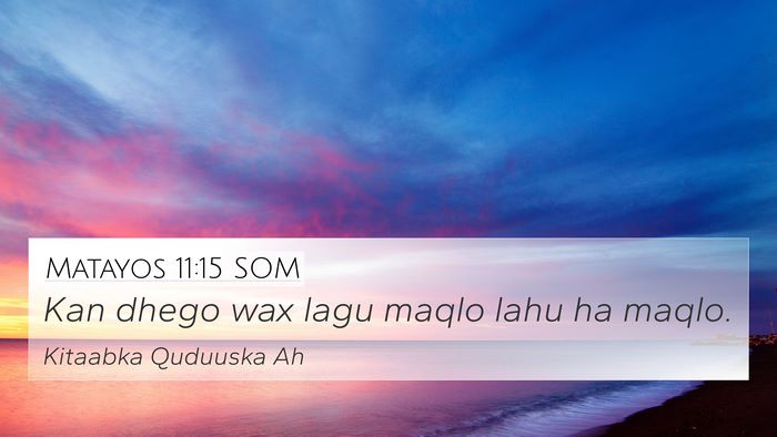 Matayos 11:15 SOM Bible Verse Image