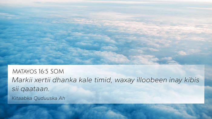 Matayos 16:5 SOM Bible Verse Image
