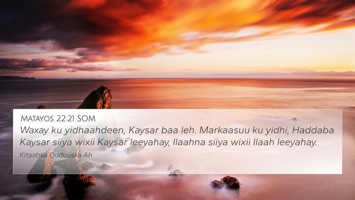 Matayos 22:21 SOM Bible Verse Image