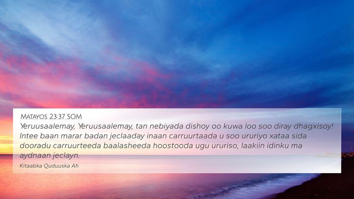 Matayos 23:37 SOM Bible Verse Image