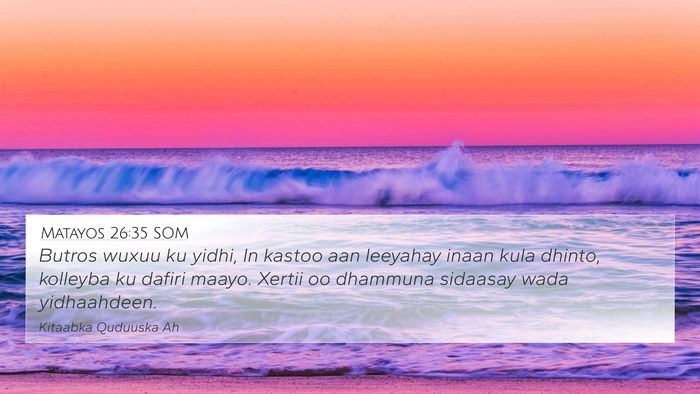 Matayos 26:35 SOM Bible Verse Image