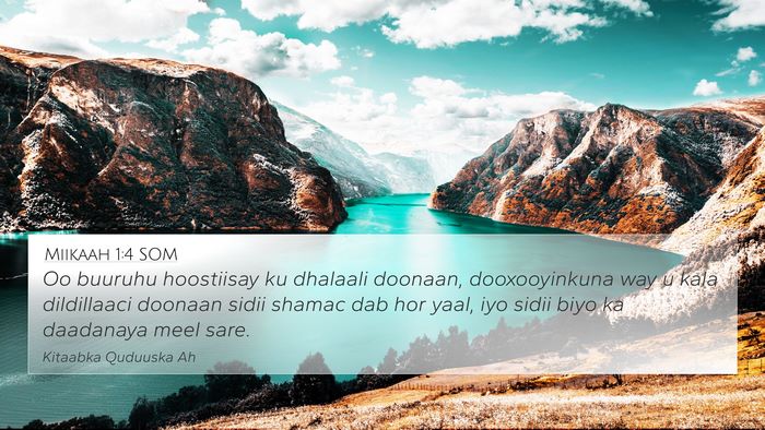 Miikaah 1:4 SOM 4K Wallpaper - Oo buuruhu hoostiisay ku dhalaali doonaan, - 4K Wallpaper Bible Verse