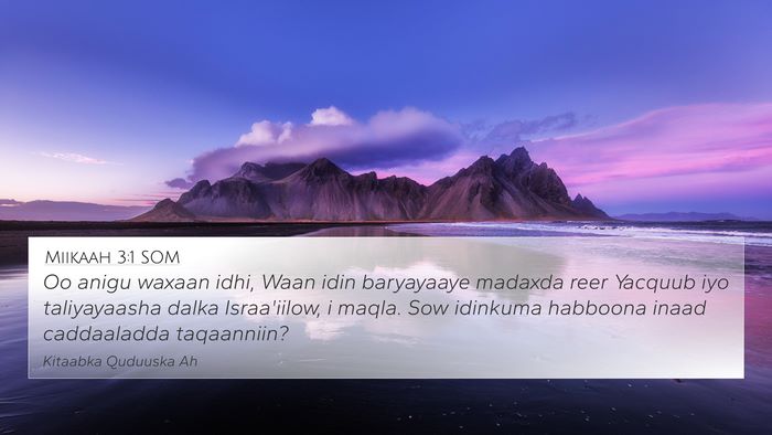 Miikaah 3:1 SOM 4K Wallpaper - Oo anigu waxaan idhi, Waan idin baryayaaye - 4K Wallpaper Bible Verse