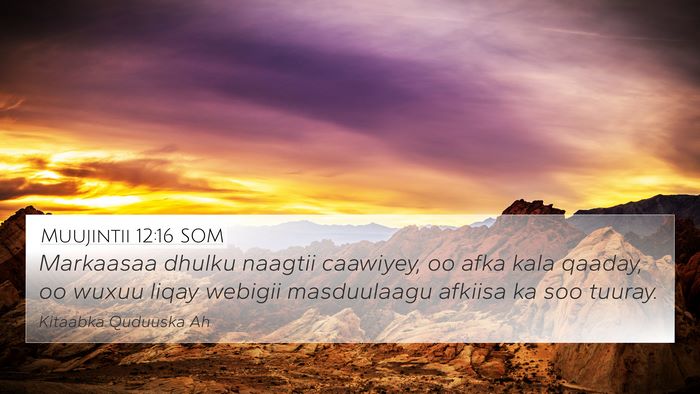 Muujintii 12:16 SOM Bible Verse Image