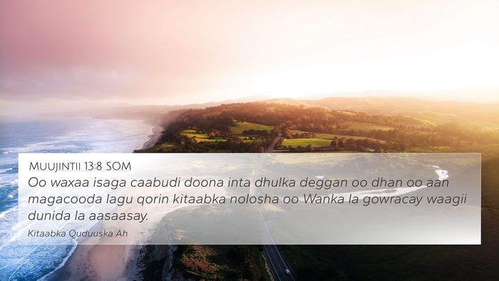 Muujintii 13:8 SOM Bible Verse Image