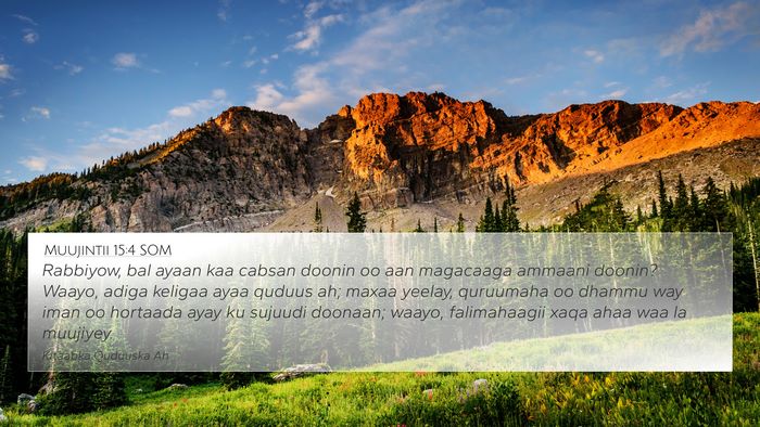 Muujintii 15:4 SOM Bible Verse Image