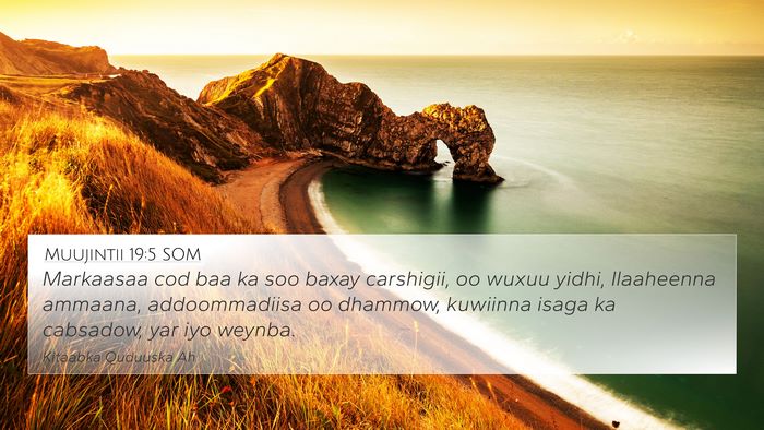 Muujintii 19:5 SOM Bible Verse Image