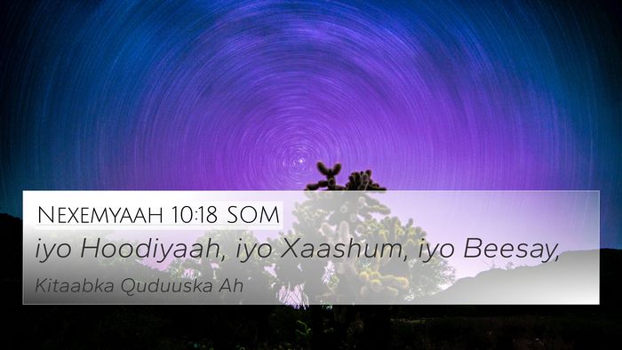 Nexemyaah 10:18 SOM Bible Verse Image