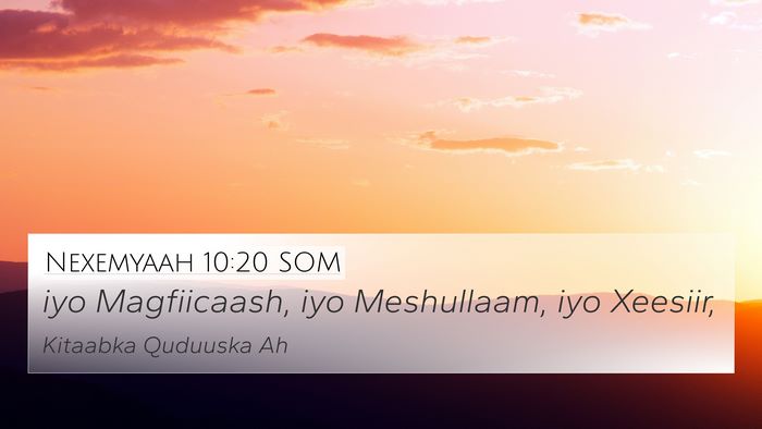 Nexemyaah 10:20 SOM Bible Verse Image