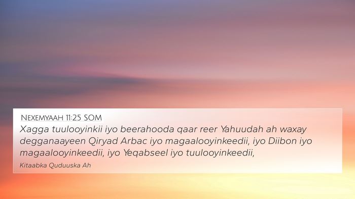 Nexemyaah 11:25 SOM Bible Verse Image