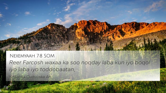 Nexemyaah 7:8 SOM 4K Wallpaper - Reer Farcosh waxaa ka soo noqday laba kun iyo - 4K Wallpaper Bible Verse