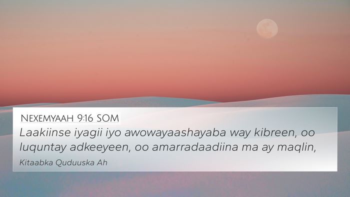 Nexemyaah 9:16 SOM Bible Verse Image