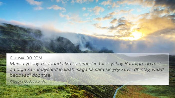 Rooma 10:9 SOM Bible Verse Image