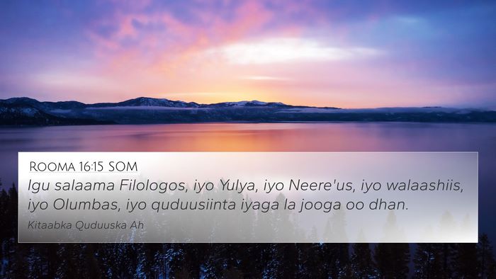 Rooma 16:15 SOM Bible Verse Image