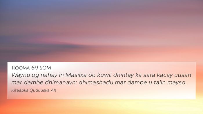 Rooma 6:9 SOM Bible Verse Image