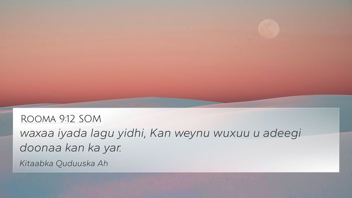 Rooma 9:12 SOM 4K Wallpaper - waxaa iyada lagu yidhi, Kan weynu wuxuu u adeegi - 4K Wallpaper Bible Verse
