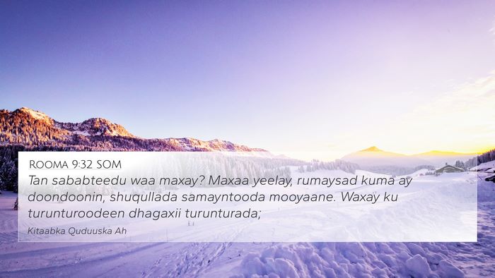 Rooma 9:32 SOM Bible Verse Image