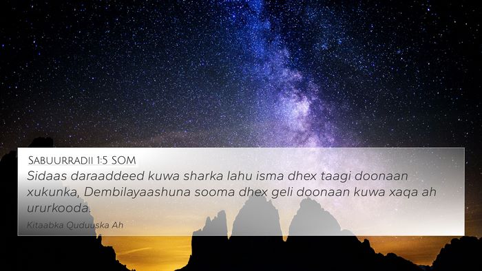 Sabuurradii 1:5 SOM Bible Verse Image