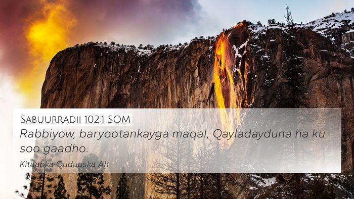 Sabuurradii 102:1 SOM 4K Wallpaper - Rabbiyow, baryootankayga maqal, Qayladayduna ha - 4K Wallpaper Bible Verse
