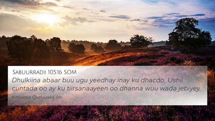 Sabuurradii 105:16 SOM Bible Verse Image