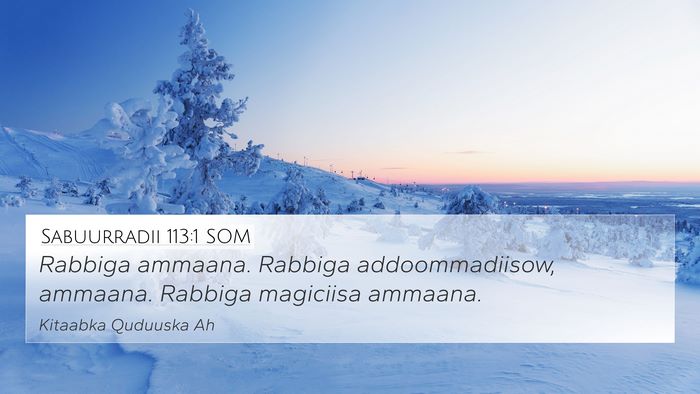 Sabuurradii 113:1 SOM 4K Wallpaper - Rabbiga ammaana. Rabbiga addoommadiisow, ammaana. - 4K Wallpaper Bible Verse