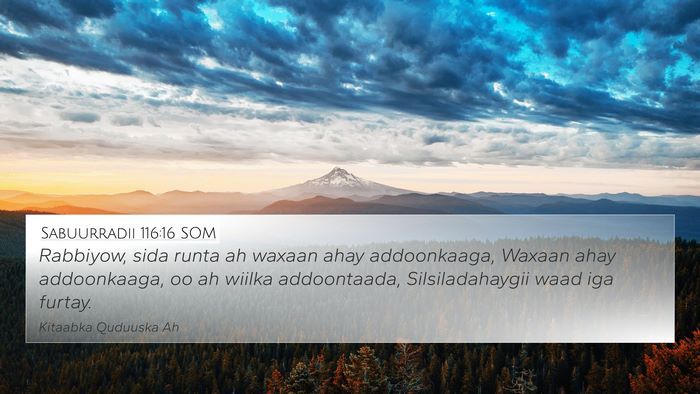 Sabuurradii 116:16 SOM Bible Verse Image