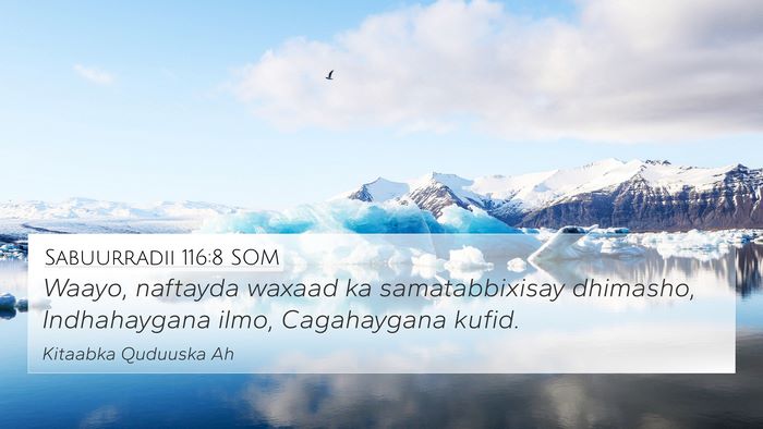 Sabuurradii 116:8 SOM Bible Verse Image