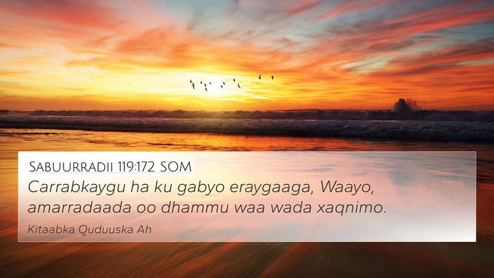 Sabuurradii 119:172 SOM Bible Verse Image