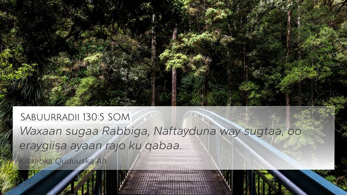 Sabuurradii 130:5 SOM Bible Verse Image